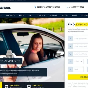 Driving School WordPress Sürücü Kursu & Ehliyet Kursu Teması