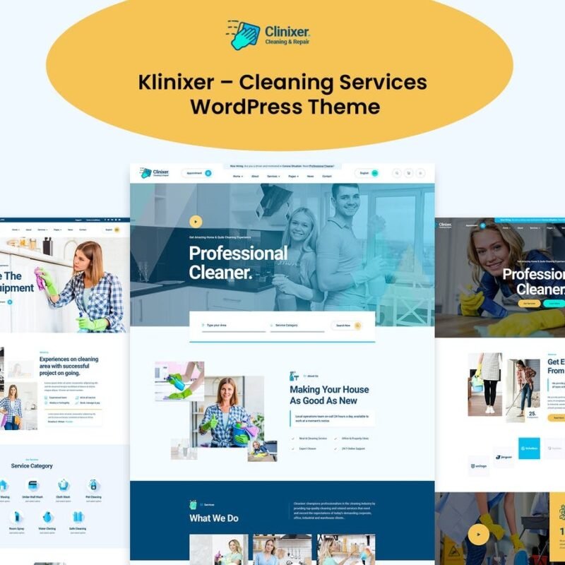 Klinixer – Temizlik Hizmetleri WordPress Teması