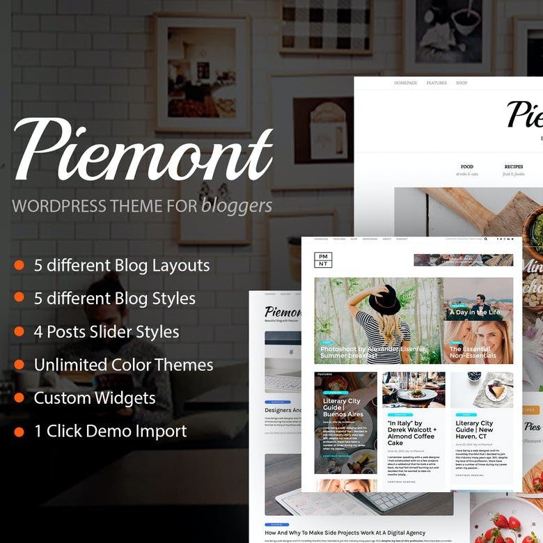 Piemont – Seyahat ve Yaşam Tarzı WordPress Blog teması