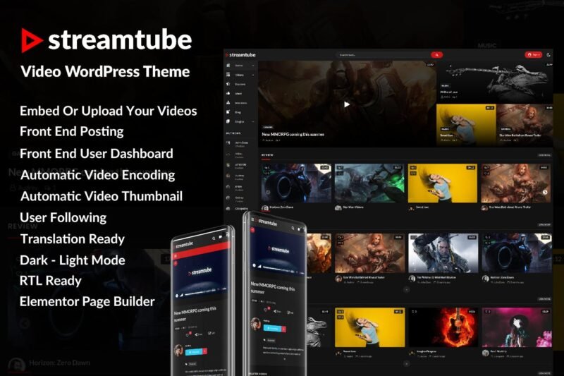 StreamTube – Youtube Alternatifi WordPress Video Teması